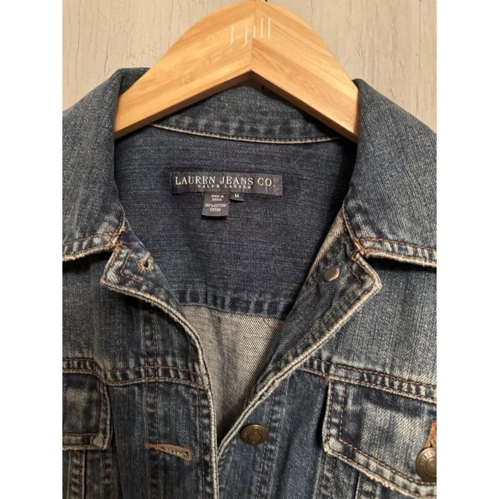 Lauren Jeans Co By Ralph Lauren Womens Sz-M Trucker‎ Jean Jacket VINTAGE - Picture 6 of 9